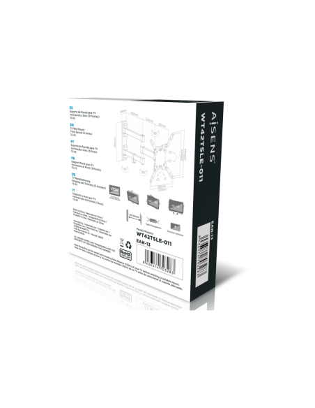 AISENS WT42TSLE-011 soporte para TV 106,7 cm (42") Negro