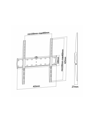 AISENS WT55F-013 soporte para TV 139,7 cm (55") Negro