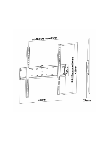 AISENS WT55F-013 soporte para TV 139,7 cm (55") Negro