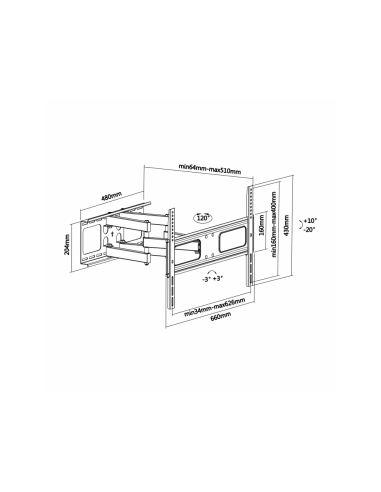 AISENS WT70TSLE-027 soporte para TV 177,8 cm (70") Negro