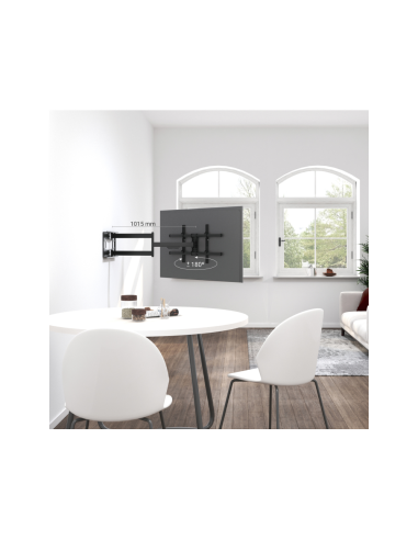 AISENS Soporte Pro Giratorio, Inclinable Y Nivelable Para Monitor/tv 50kg De 43-80, Negro