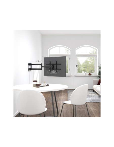 AISENS Soporte Pro Giratorio, Inclinable Y Nivelable Para Monitor/tv 50kg De 43-80, Negro