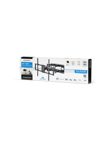 AISENS Soporte Pro Giratorio, Inclinable Y Nivelable Para Monitor/tv 120kg De 60-120, Negro