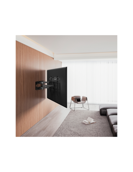 AISENS Soporte Pro Giratorio, Inclinable Y Nivelable Para Monitor/tv 120kg De 60-120, Negro