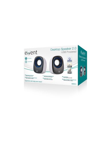 Ewent EW3513 altavoz De 1 vía Negro, Azul, Blanco Alámbrico 5 W