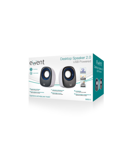 Ewent EW3513 altavoz De 1 vía Negro, Azul, Blanco Alámbrico 5 W