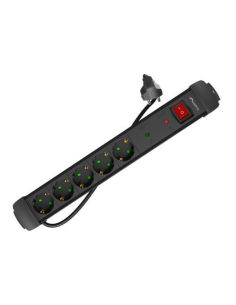 Lanberg SP1-05F-0300-BK base múltiple 3 m 5 salidas AC Interior Negro