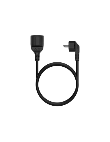 AISENS Cable Alargador de Alimentacion Schuko, CEE7/M-CEE7/H, Negro, 2.0M
