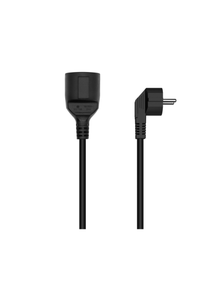AISENS Cable Alargador de Alimentacion Schuko, CEE7/M-CEE7/H, Negro, 3.0M