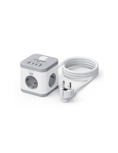 Ewent EW3863 base múltiple 1,5 m 3 salidas AC Interior Gris, Blanco 2