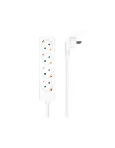 AISENS Base Multiple 4 Tomas Sin Interruptor Con Cable 3x1.5mm2, Blanco, 1.4m 2