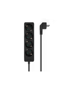 AISENS Base Multiple 4 Tomas Sin Interruptor Con Cable 3x1.5mm2, Negro, 1.4m 2