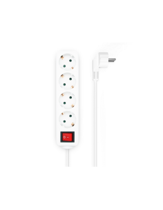 AISENS Base Multiple 4 Tomas con Interruptor con Cable 3×1.5mm2, Blanco, 1.4 m 2