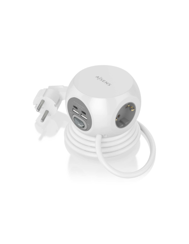 AISENS ASPS-2A2C04-W base múltiple 1,4 m 3 salidas AC Interior