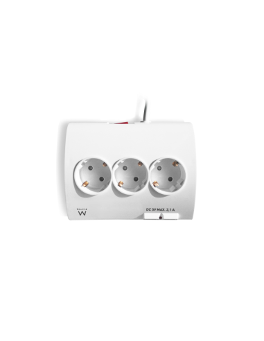 Ewent EW3935 base múltiple 1,5 m 5 salidas AC Interior Blanco
