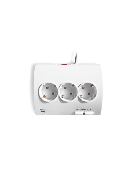 Ewent EW3935 base múltiple 1,5 m 5 salidas AC Interior Blanco