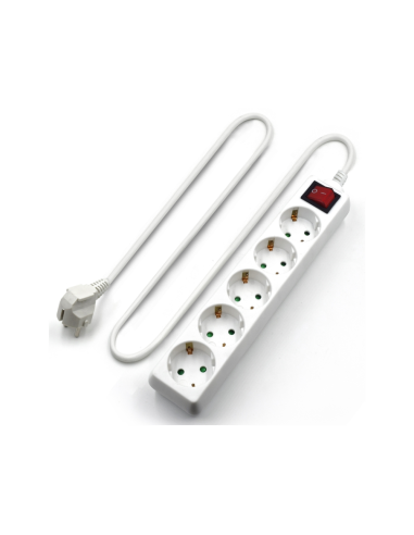 Ewent EW3916 base múltiple 1,5 m 5 salidas AC Interior Blanco