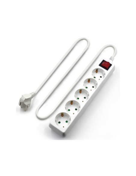 Ewent EW3916 base múltiple 1,5 m 5 salidas AC Interior Blanco