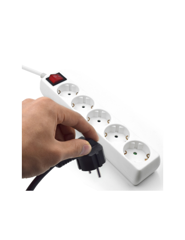 Ewent EW3916 base múltiple 1,5 m 5 salidas AC Interior Blanco