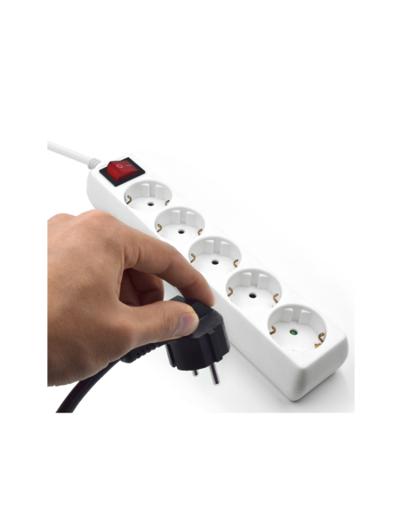 Ewent EW3916 base múltiple 1,5 m 5 salidas AC Interior Blanco