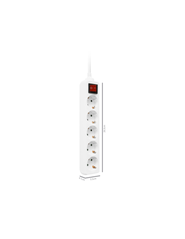 Ewent EW3916 base múltiple 1,5 m 5 salidas AC Interior Blanco