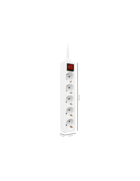 Ewent EW3916 base múltiple 1,5 m 5 salidas AC Interior Blanco