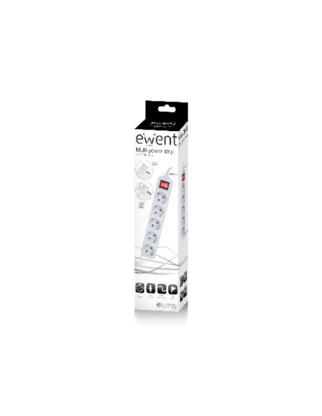 Ewent EW3955 base múltiple 1,5 m 5 salidas AC Interior Blanco