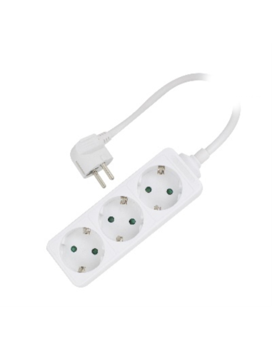 Ewent EW3958 base múltiple 1,5 m 3 salidas AC Interior Blanco