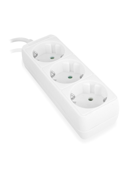 Ewent EW3958 base múltiple 1,5 m 3 salidas AC Interior Blanco