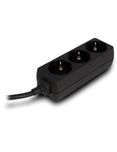 Ewent EW3959 base múltiple 1,5 m 3 salidas AC Interior Negro