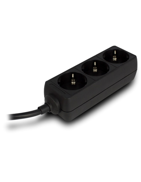 Ewent EW3959 base múltiple 1,5 m 3 salidas AC Interior Negro