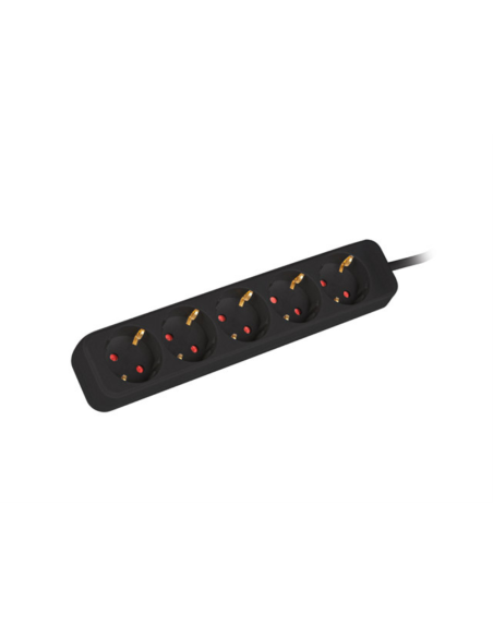 Lanberg PS0-05F-0150-BK base múltiple 1,5 m 5 salidas AC Interior Negro