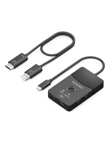 AISENS ASWL-H2KDC30M05-BK base para portátil y replicador de puertos Inalámbrico y alámbrico USB 3.2 Gen 1 (3.1 Gen 1) Type-C
