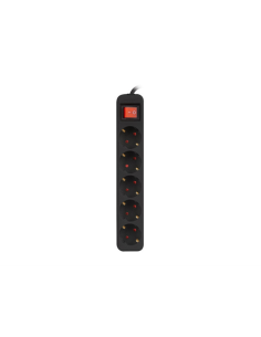 Lanberg PS1-05F-0150-BK base múltiple 1,5 m 5 salidas AC Interior Negro