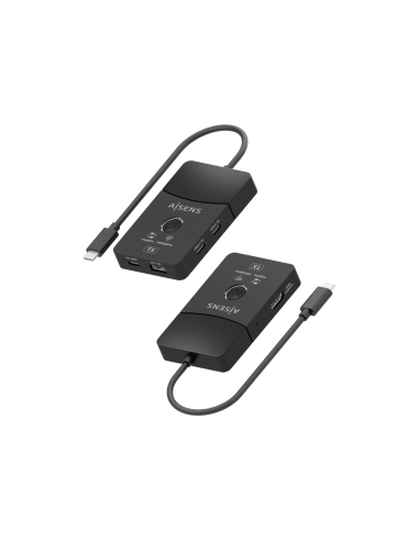 AISENS ASWL-H2KDC30M05-BK base para portátil y replicador de puertos Inalámbrico y alámbrico USB 3.2 Gen 1 (3.1 Gen 1) Type-C