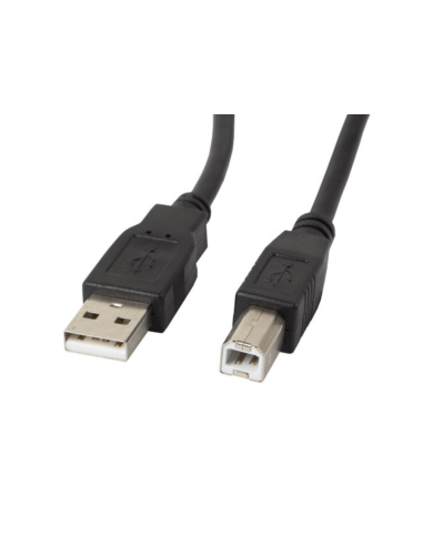Lanberg CA-USBA-10CC-0005-BK cable USB USB 2.0 0,5 m USB B Negro