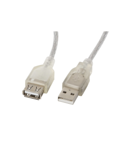 Lanberg CA-USBE-12CC-0018-TR cable USB USB 2.0 1,8 m USB A Transparente