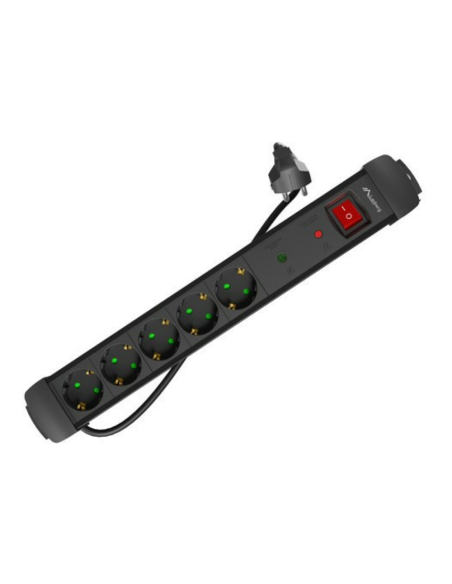 Lanberg SP1-05F-0150-BK base múltiple 1,5 m 5 salidas AC Interior Negro
