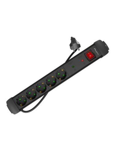 Lanberg SP1-05F-0500-BK base múltiple 5 m 5 salidas AC Interior Negro