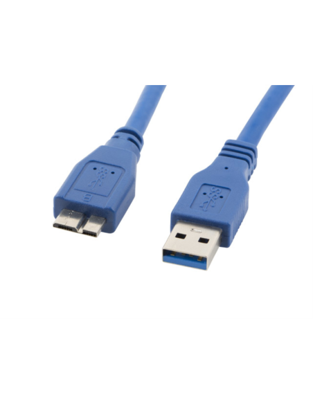 Lanberg CA-US3M-10CC-0005-B cable USB 0,5 m Micro-USB A USB A Azul