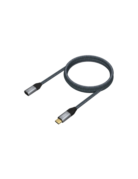 AISENS Cable USB 3.2 Gen2X2 Aluminio 20Gbps 5A 100W, Tipo USB-C/M-USB-C/H, Gris, 1.0M
