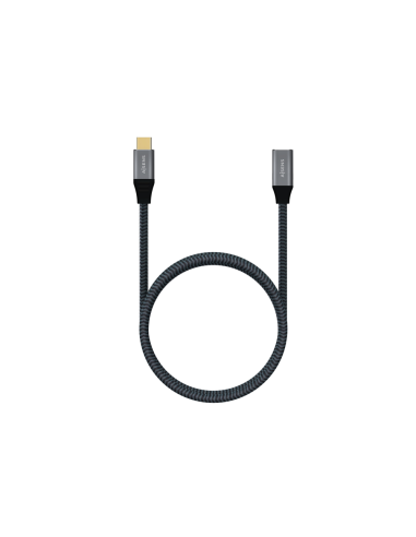 AISENS Cable USB 3.2 Gen2X2 Aluminio 20Gbps 5A 100W, Tipo USB-C/M-USB-C/H, Gris, 1.0M