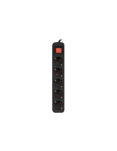 Lanberg PS1-05F-0150-BK base múltiple 1,5 m 5 salidas AC Interior Negro