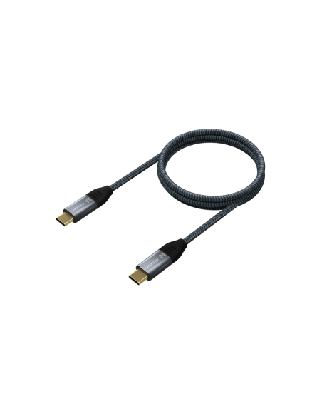 AISENS Cable USB 2.0 Aluminio 5A 100W E-Mark, USB-C/M-USB-C/M, Gris, 1.0M