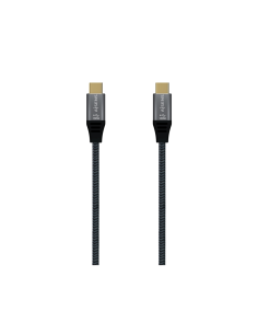 AISENS Cable USB 2.0 Aluminio 5A 100W E-Mark, USB-C/M-USB-C/M, Gris, 2.0M