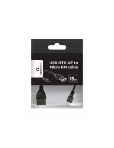 Gembird USB A - Micro-USB B, 0.15m cable USB USB 2.0 0,15 m Negro