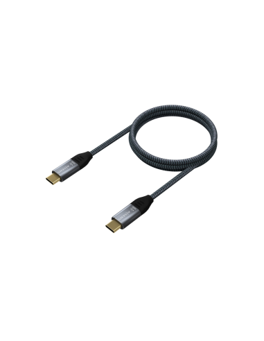 AISENS Cable USB 3.2 Gen2x2 Aluminio 20Gbps 8K@30Hz 5A 100W E-Mark, Tipo USB-C/M-USB-C/M, Gris, 0.6 m