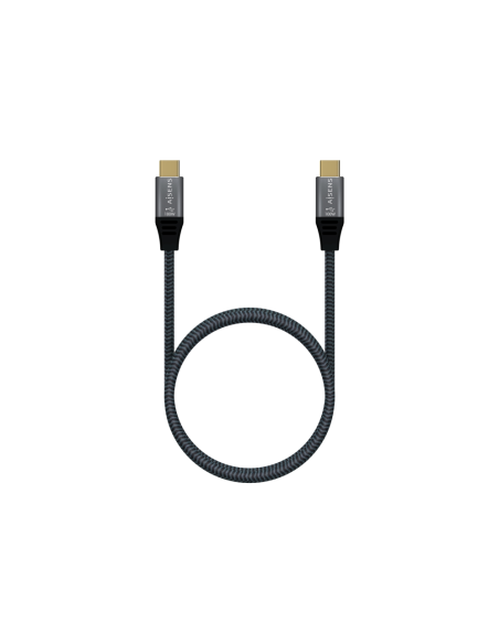 AISENS Cable USB 3.2 Gen2x2 Aluminio 20Gbps 8K@30Hz 5A 100W E-Mark, Tipo USB-C/M-USB-C/M, Gris, 0.6 m