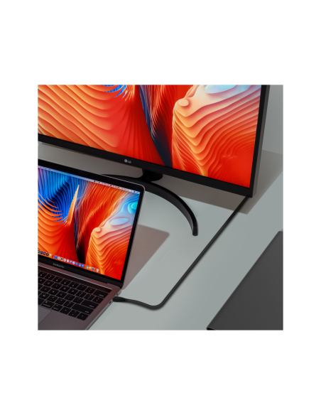 AISENS Cable USB 3.2 Gen2x2 20Gbps 8k@30Hz 5A 100w E-Marker, Tipo USB-C/M-USB-C/M, Negro, 0.6m