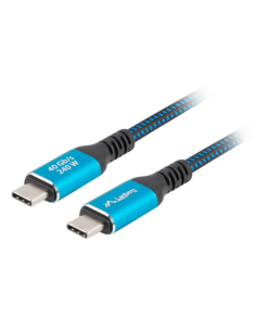 Lanberg CA-CMCM-45CU-0010-BK cable USB USB 3.2 Gen 2 (3.1 Gen 2) 1 m USB C Negro, Azul